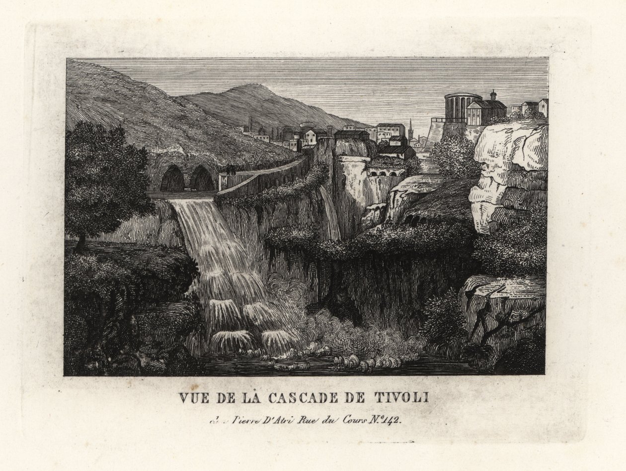 Utsikt over fossene ved Tivoli, Italia, Cascade de Tivoli av Unbekannt