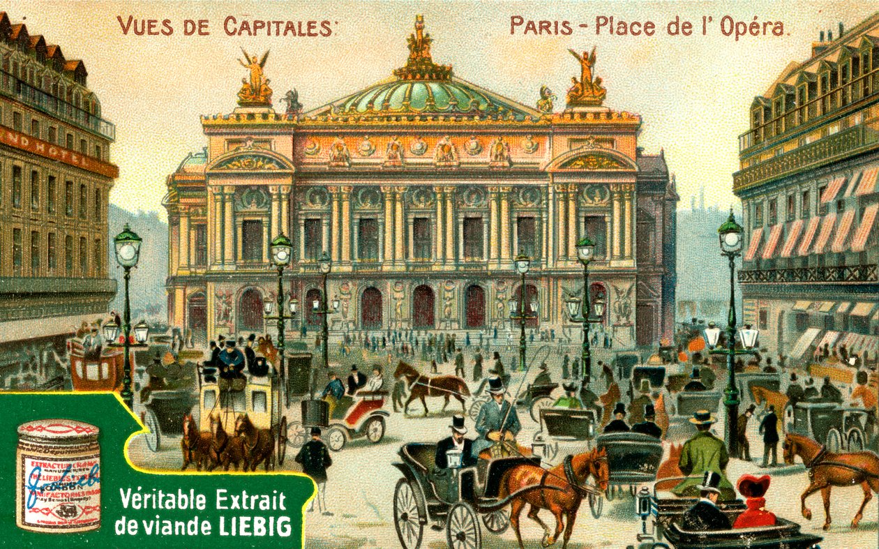 Utsikt over hovedsteder: Place de lOpera, Paris, ca 1900 av Unbekannt