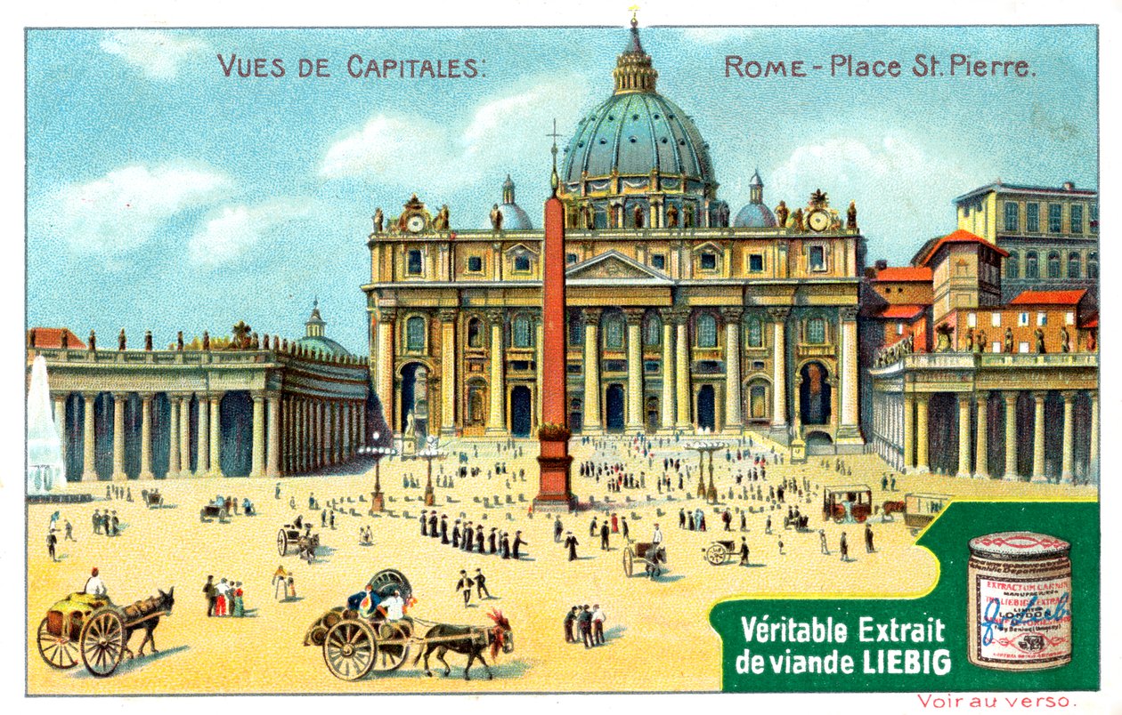 Utsikt over hovedsteder: Petersplassen, Roma, ca 1900 av Unbekannt