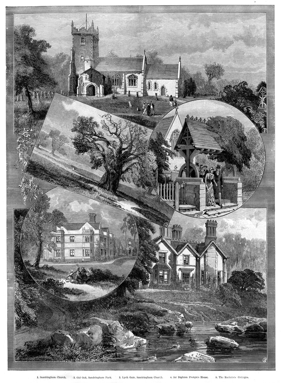 Utsikt over Sandringham, Norfolk, 1887 av Unbekannt