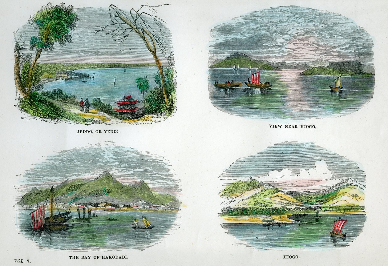 Utsikt over de viktigste byene og havnene i Japan, c1880 av Unbekannt