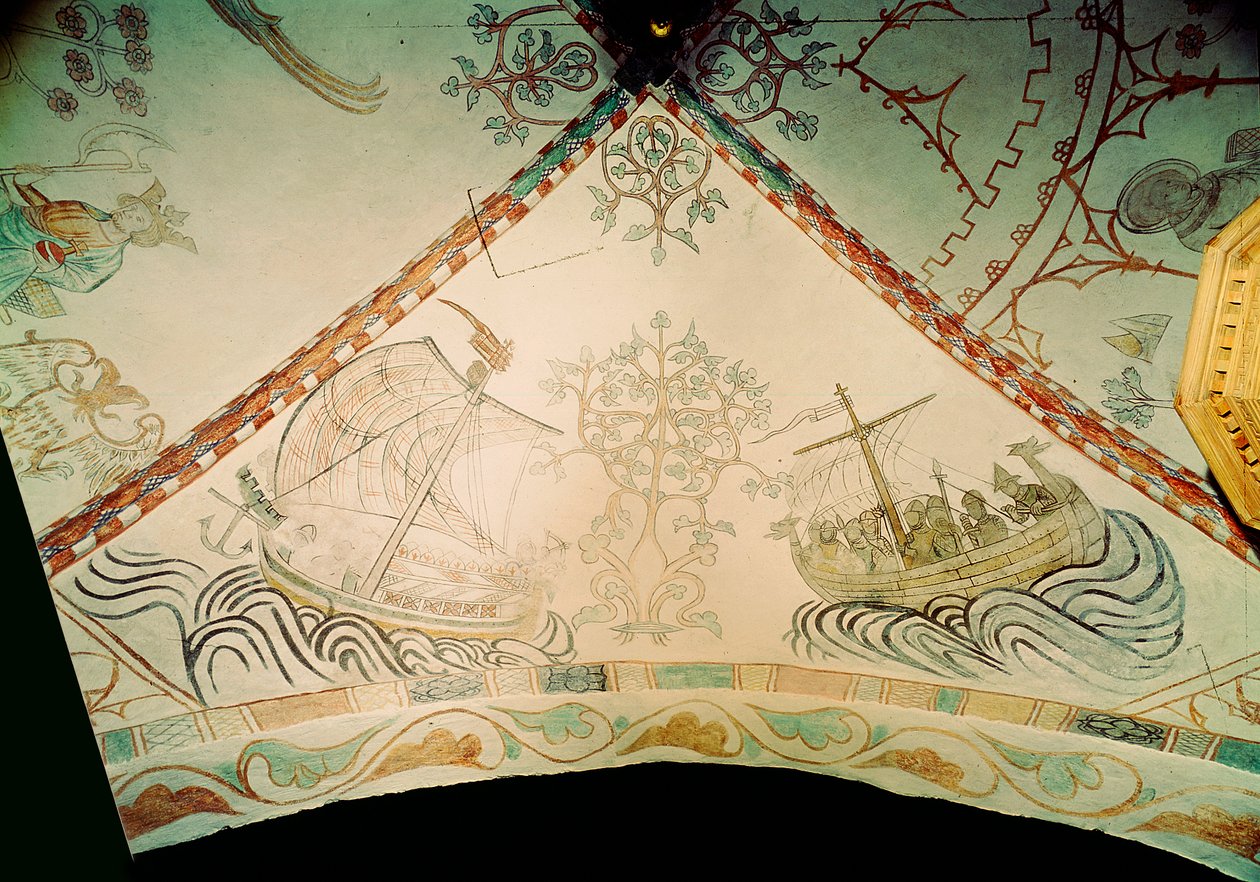 Vikingskip med dragestav, 1300-tallet av Unbekannt