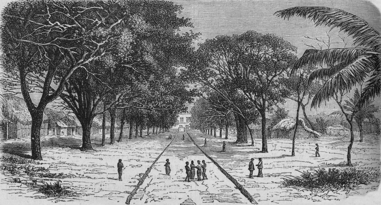 Landsby på vestkysten av Afrika, c1880 av Unbekannt