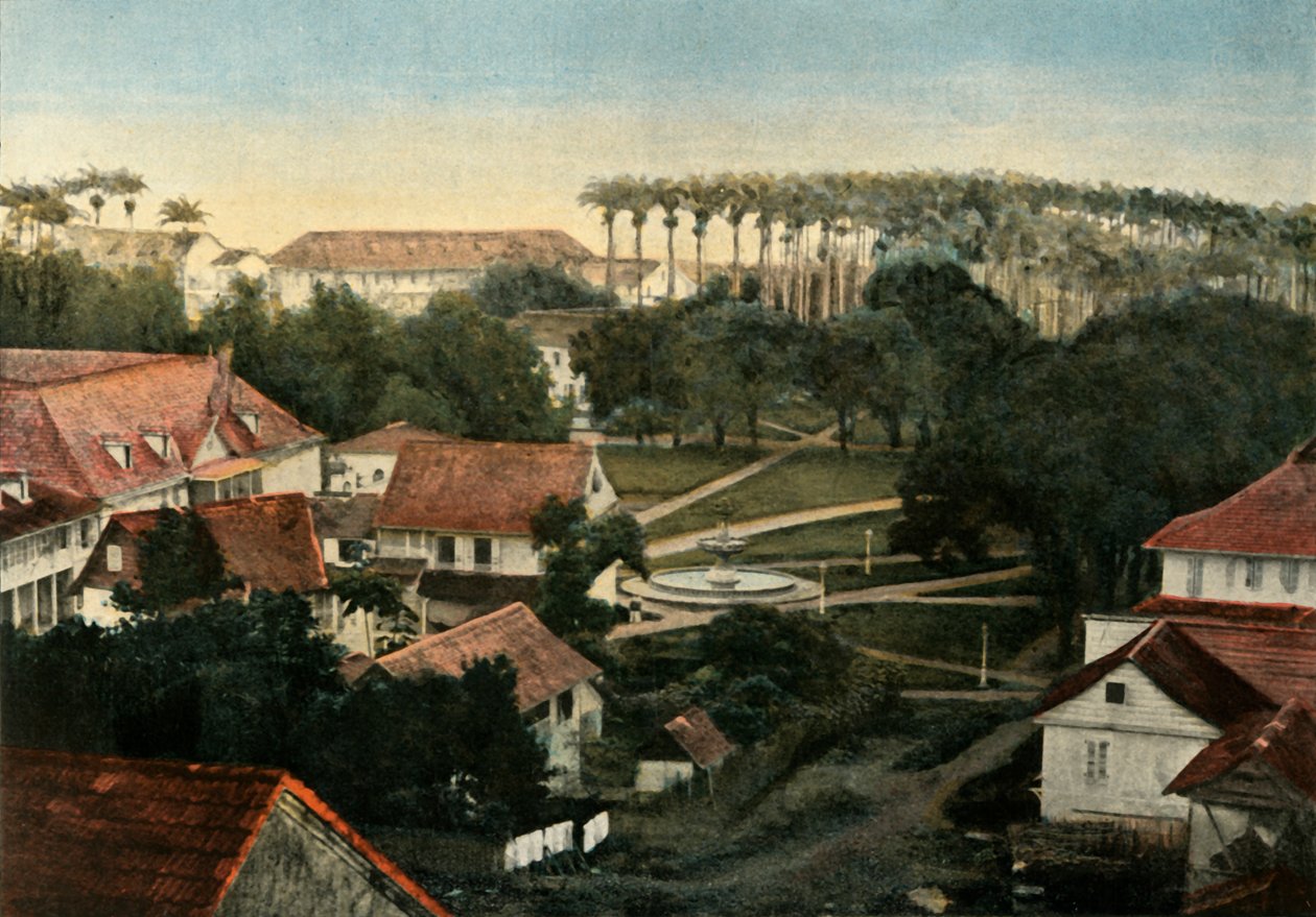 Byen Cayenne Place DArmes, byen Cayenne, 1900. av Unbekannt