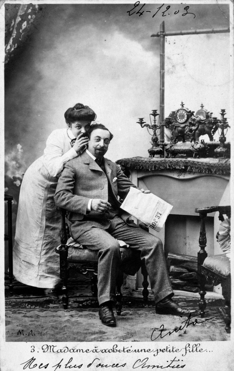 Vintage fransk postkort, c1900 av Unbekannt