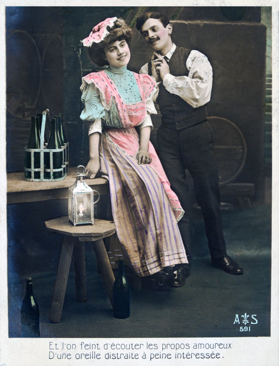 Vintage fransk postkort, c1900 av Unbekannt