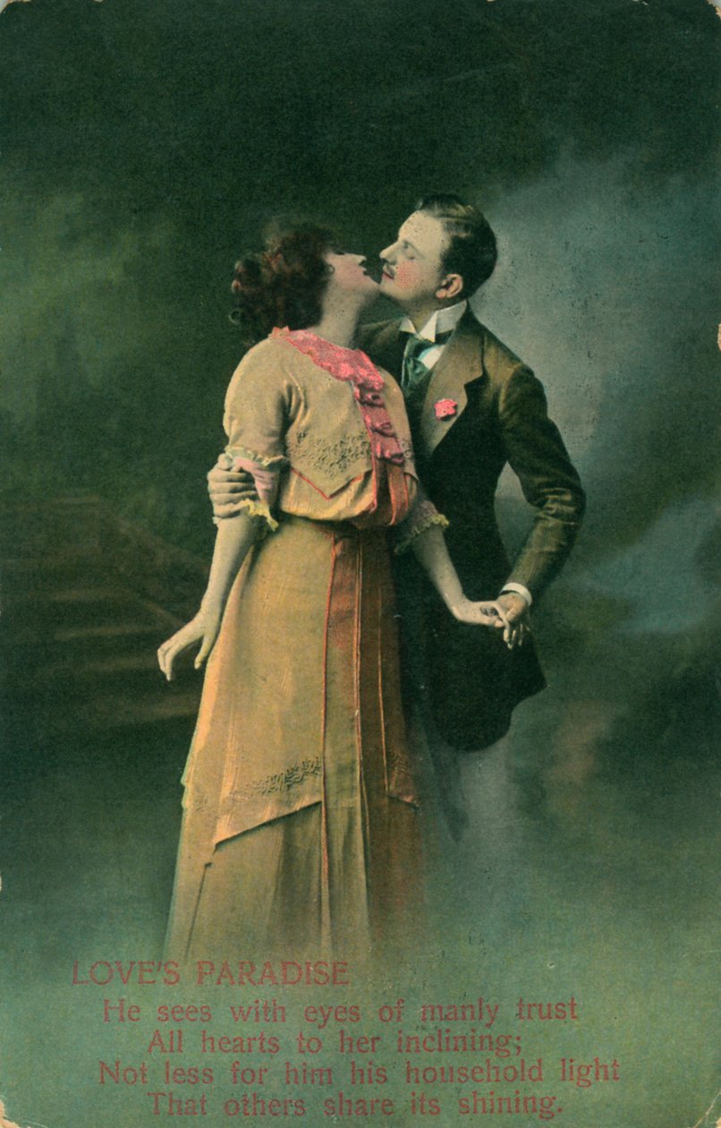 Vintage romantisk postkort av Unbekannt