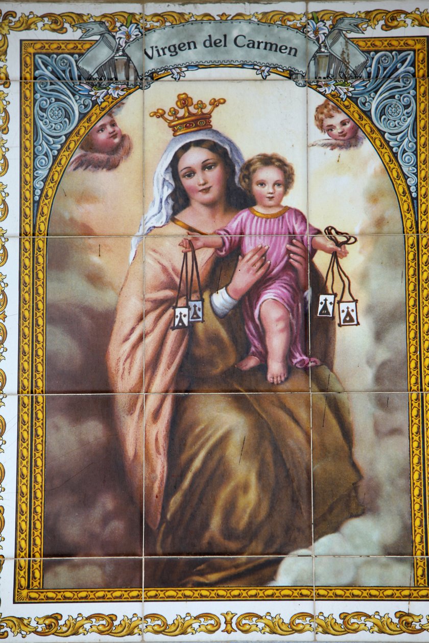 Virgen del Carmen mosaikk Malaga Spania av Unbekannt