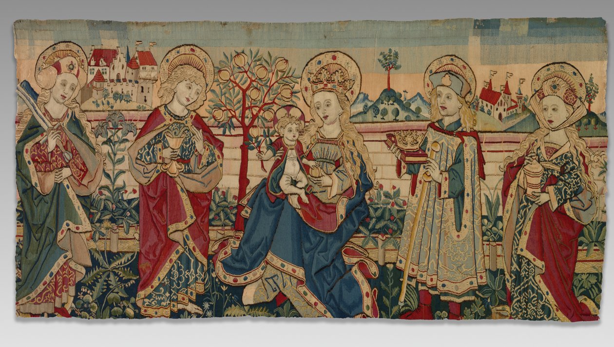 Jomfru og barn med fire hellige, ca. 1500. av Unbekannt
