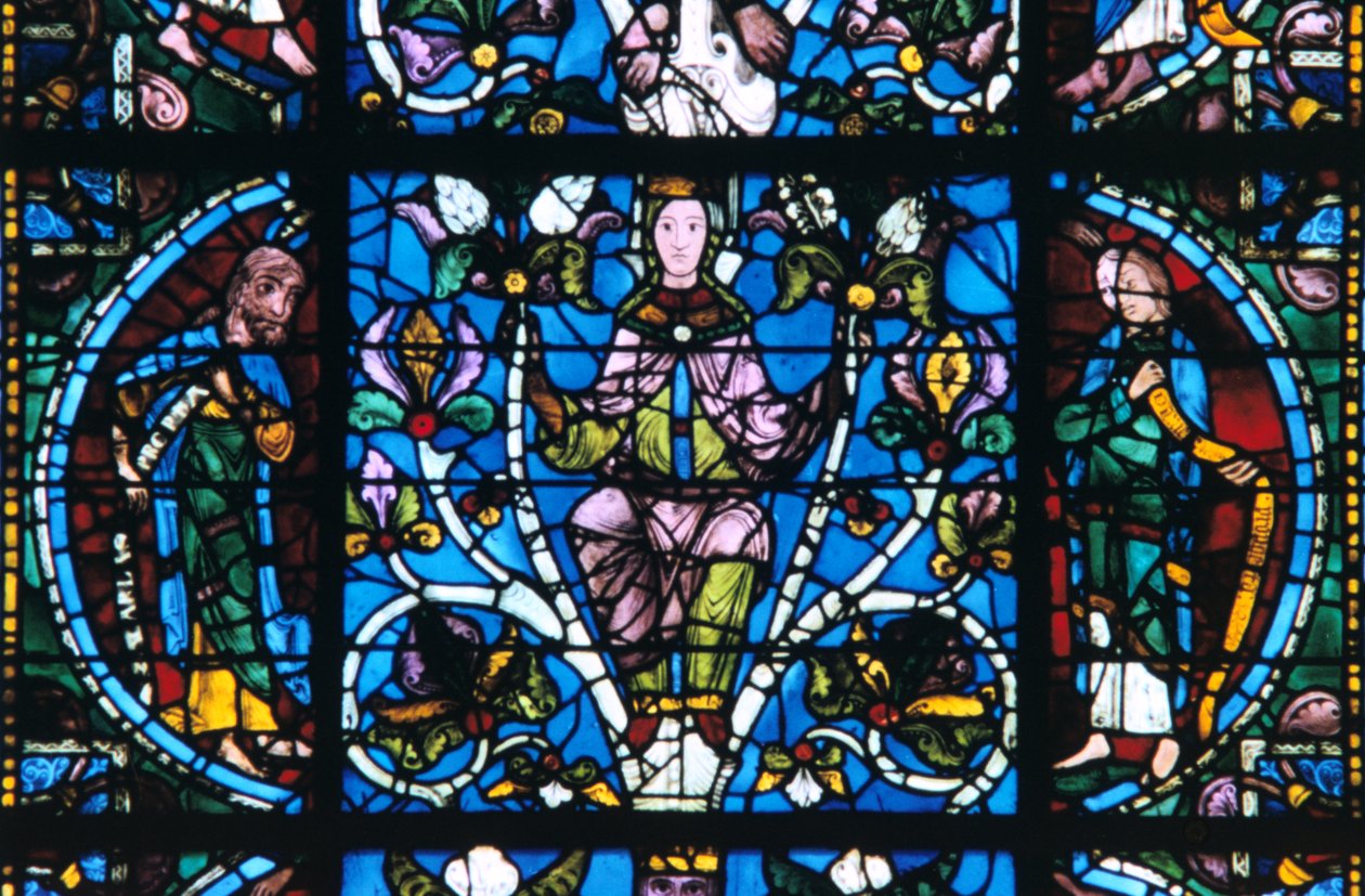 Jomfru og profeter, farget glass, Chartres katedral, Frankrike, 1194-1260 av Unbekannt