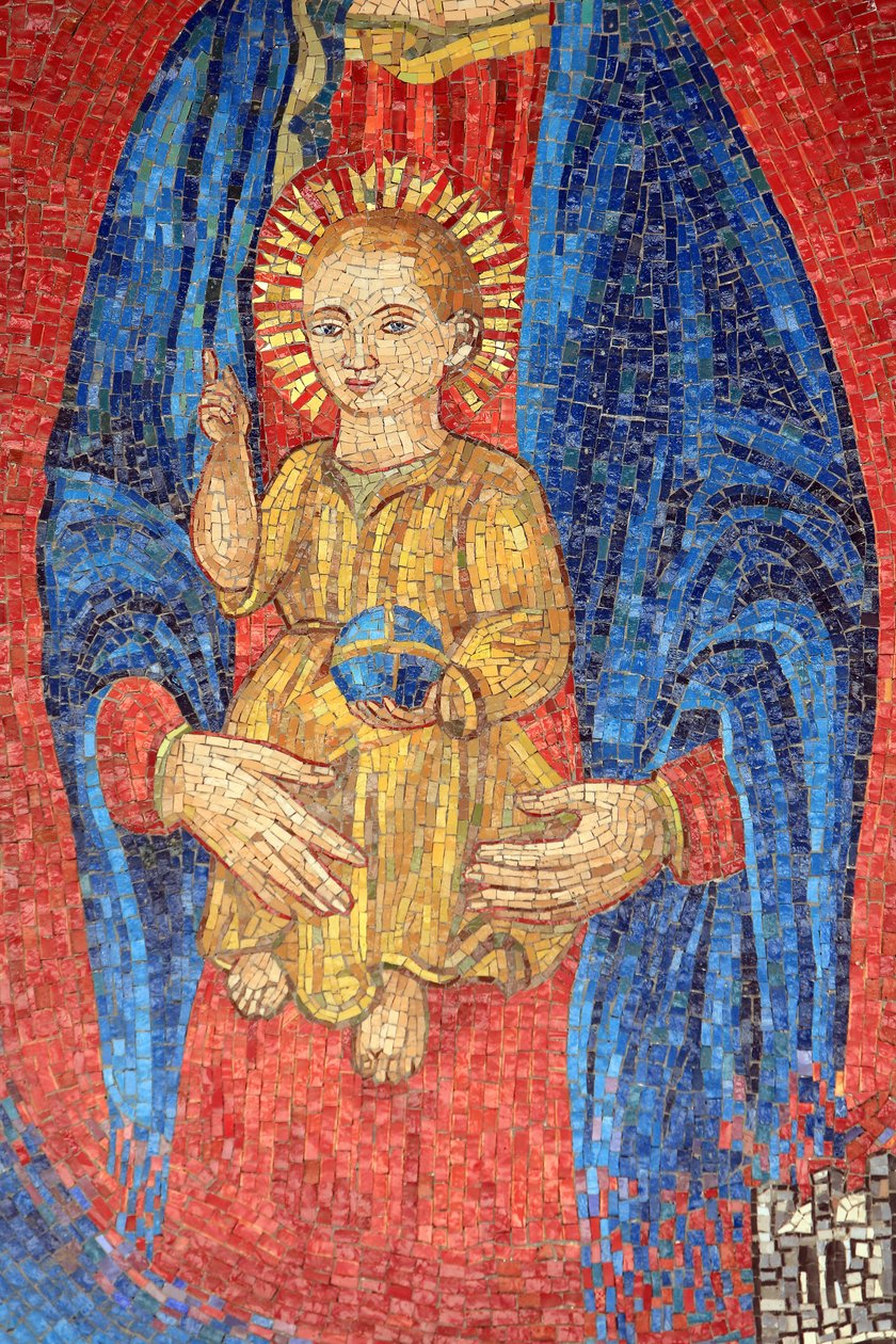 Jomfru og barn. Italia. Bebudelsesbasilikaen, Nasaret, Israel av Unbekannt