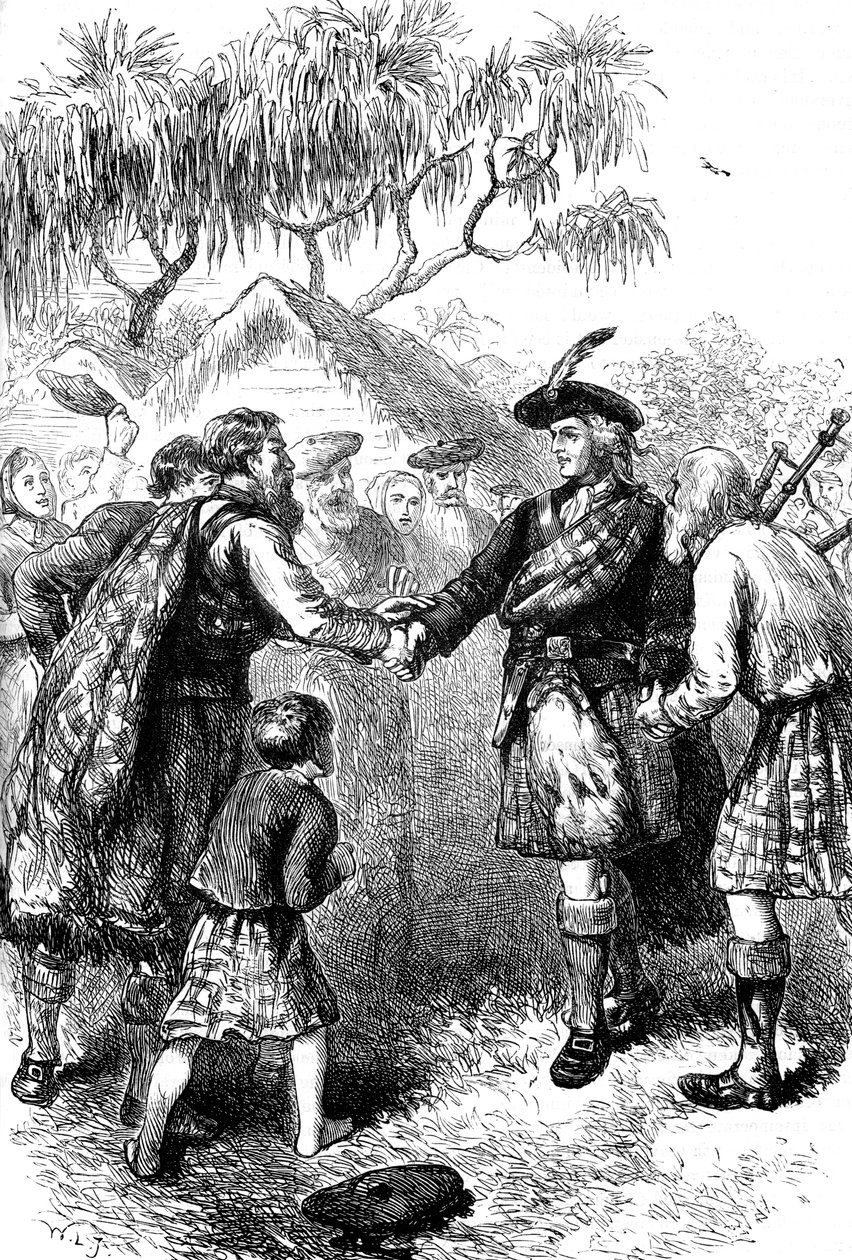 Besøk av James Oglethorpe til Highland-kolonien, Georgia, c1730-tallet c1880 av Unbekannt