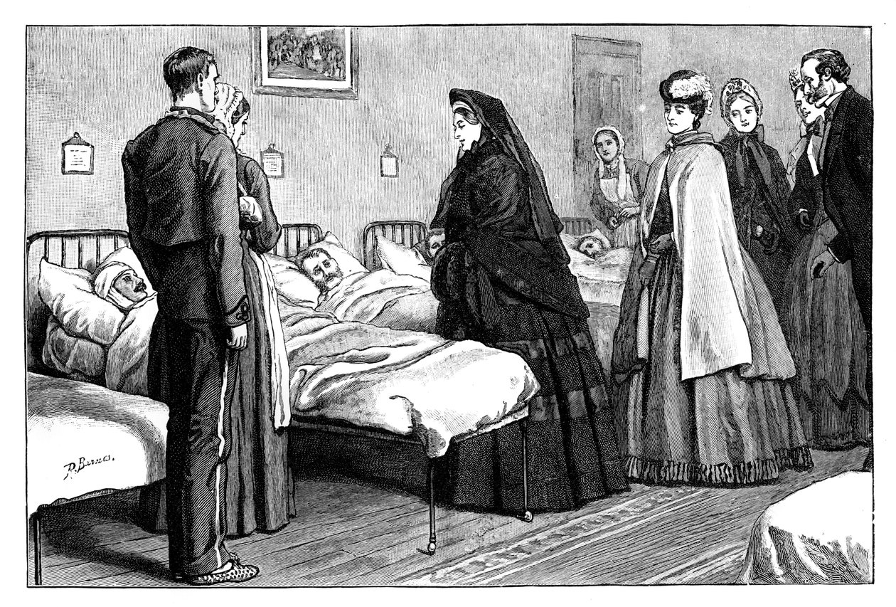 Dronning Victorias besøk på Netley Hospital, Hampshire, ca 1860-tallet av Unbekannt