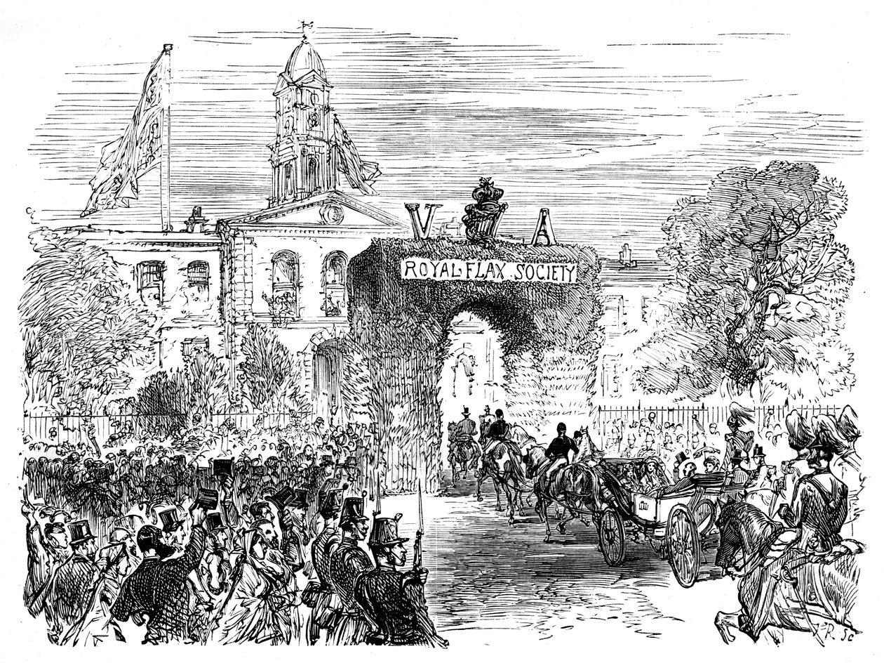 Besøk av dronningen og prins Albert til Linen Hall, Belfast, c1850-tallet, c1888 av Unbekannt