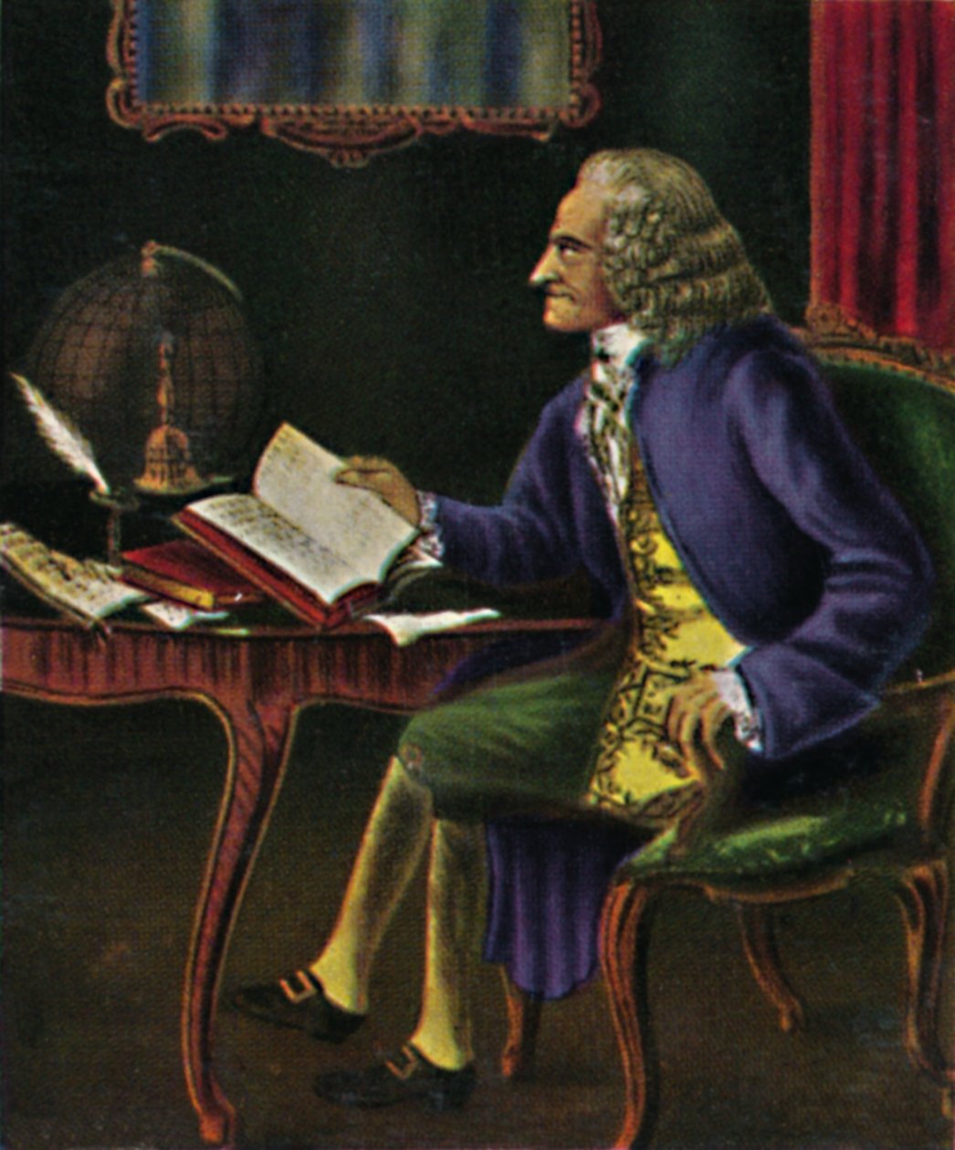 Voltaire 1694-1778. - Maleri av Carmontel, 1934. av Unbekannt