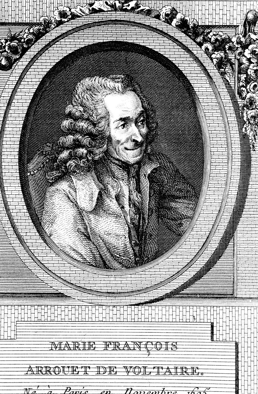 Voltaire , fransk forfatter, dramatiker, satiriker og bokstavmann fra 1700-tallet av Unbekannt