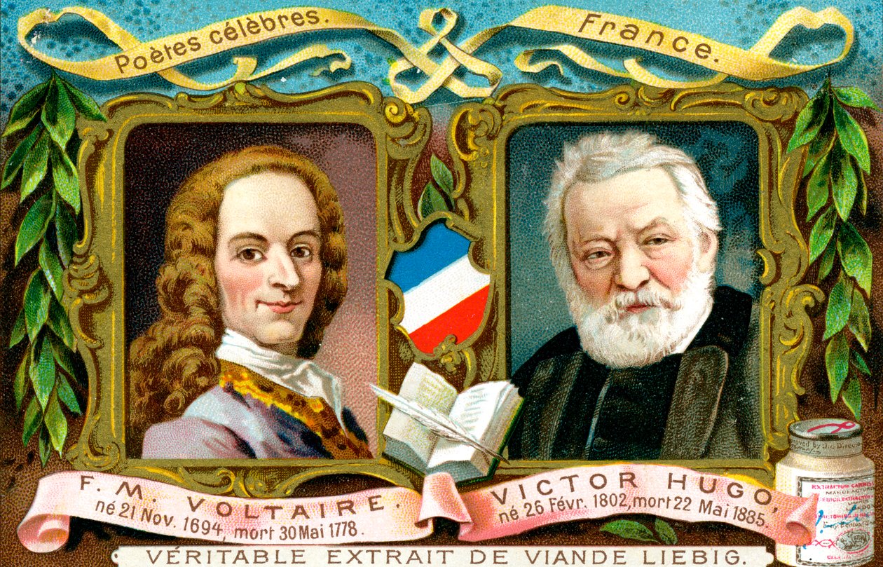 Voltaire og Victor Hugo, ca 1900 av Unbekannt