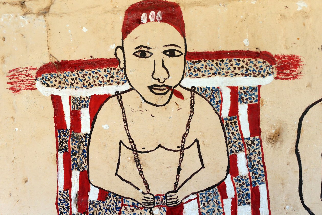 Voodoo veggmaleri på et kloster. Togoville, Togo av Unbekannt