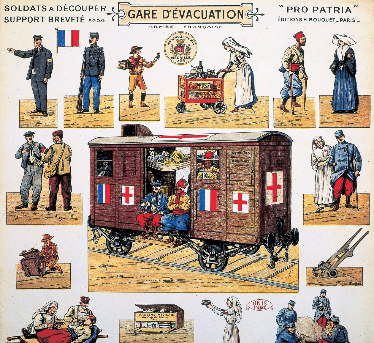 Røde Kors jernbanevogn fra første verdenskrig, ca 1916-1918 av Unbekannt