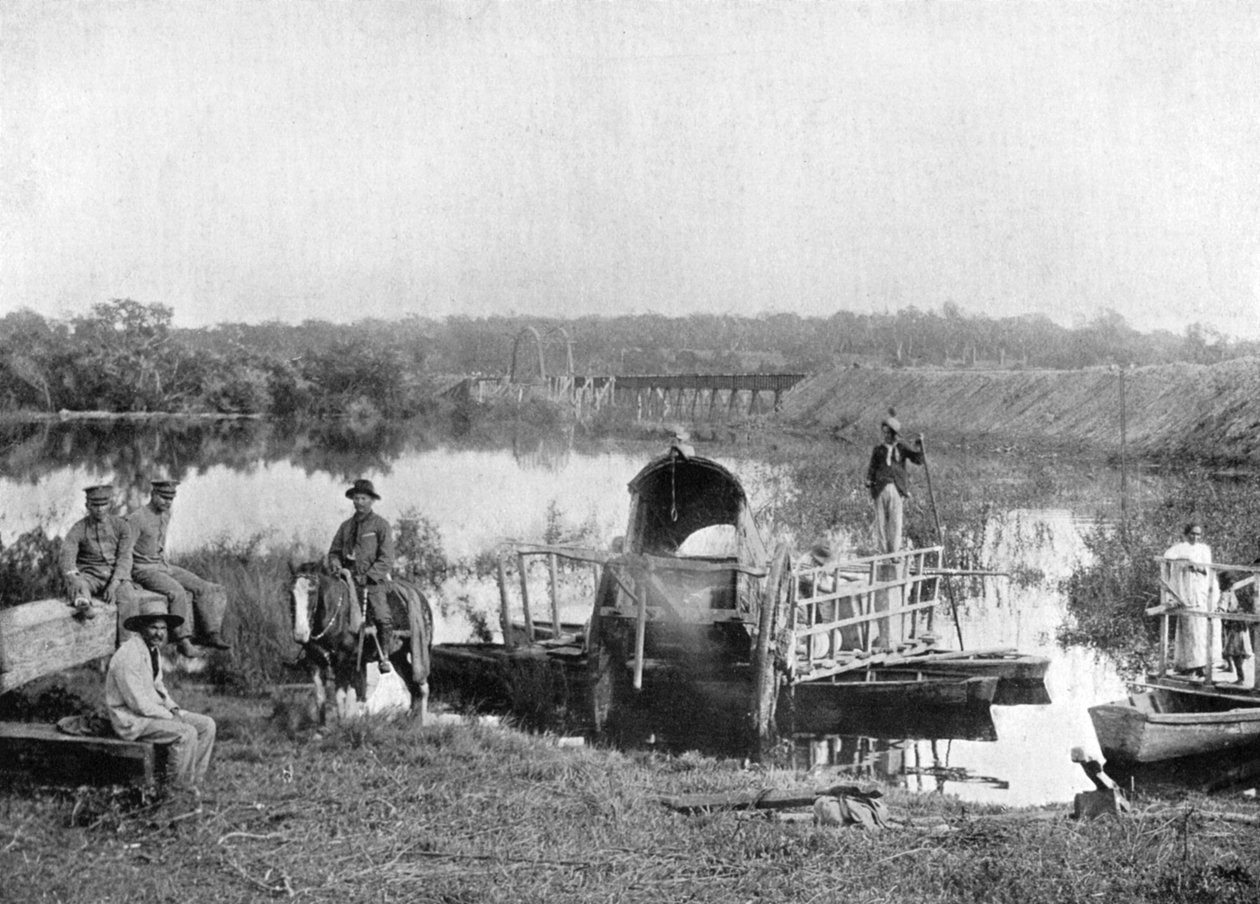 Venter ved fergen, Paraguay, 1911 av Unbekannt