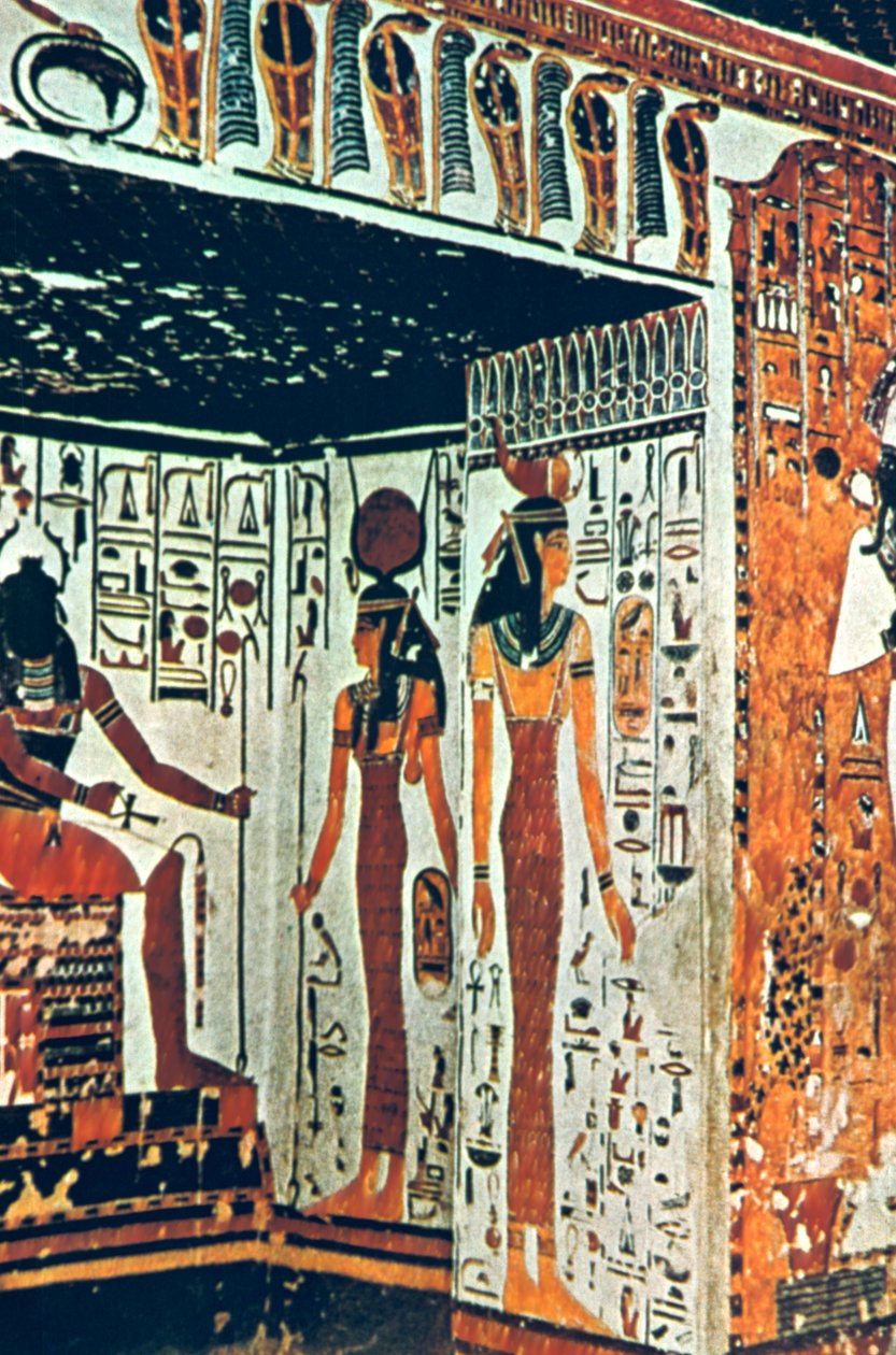 Veggmaleri, graven til Nefertiti, Theben, Egypt av Unbekannt