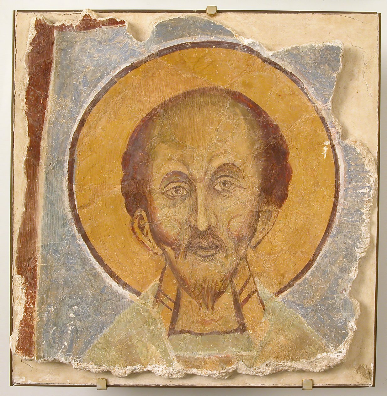 Veggmaleri av Male Saint, 1100-tallet, moderne restaurering. av Unbekannt