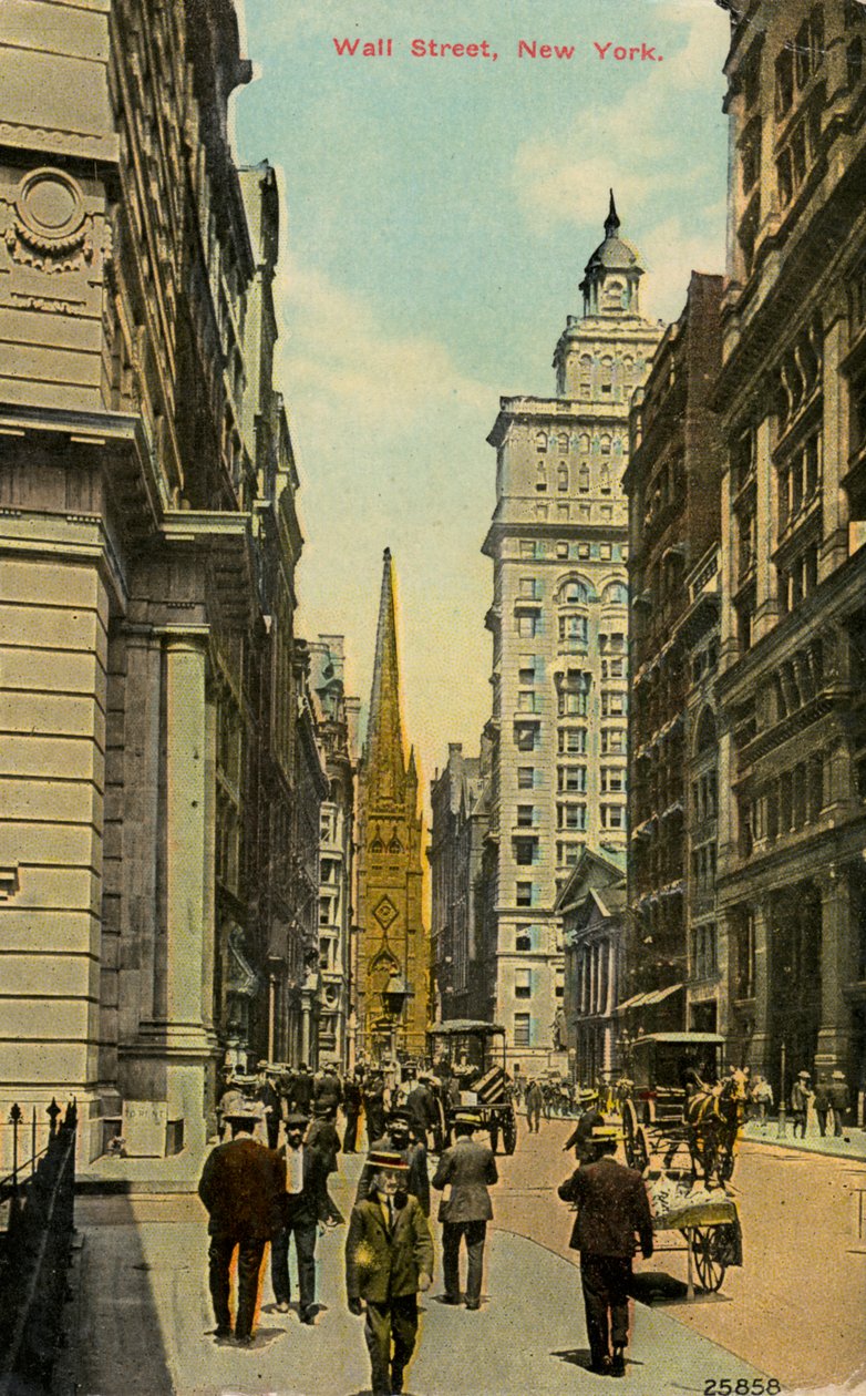 Wall Street, New York City, New York, USA, c1890-c1909 av Unbekannt