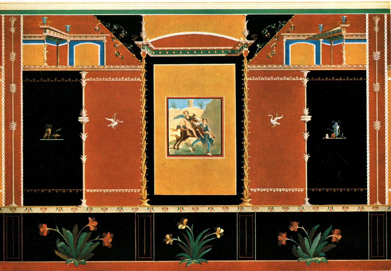 Veggdekorasjon, Pompeii, Italia, 1928. av Unbekannt