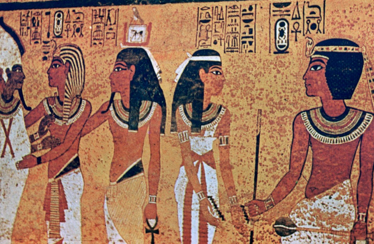 Veggmalerier i Tutankhamons grav, Kongenes dal, Luxor, Egypt av Unbekannt