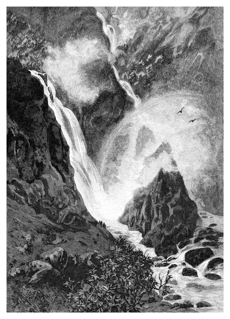 Wallamumbi Falls, New South Wales, Australia, 1886 av Unbekannt