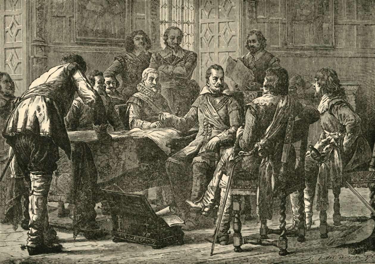 Wallenstein og Tilly holder et krigsråd, 1626, 1890. av Unbekannt