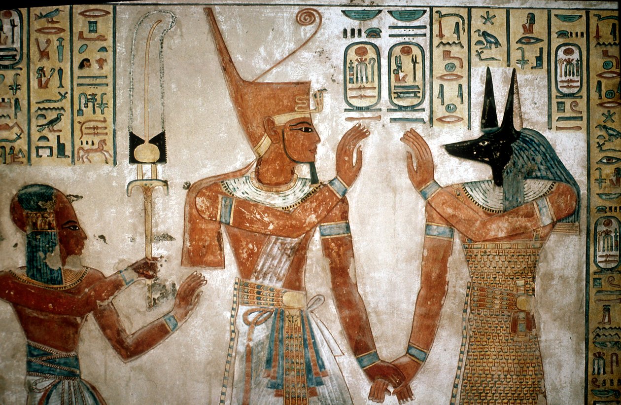 Veggmaleri fra en grav til sønn av Rameses III, Valley of the Queens, Luxor, Egypt, c1100-tallet f.Kr. av Unbekannt