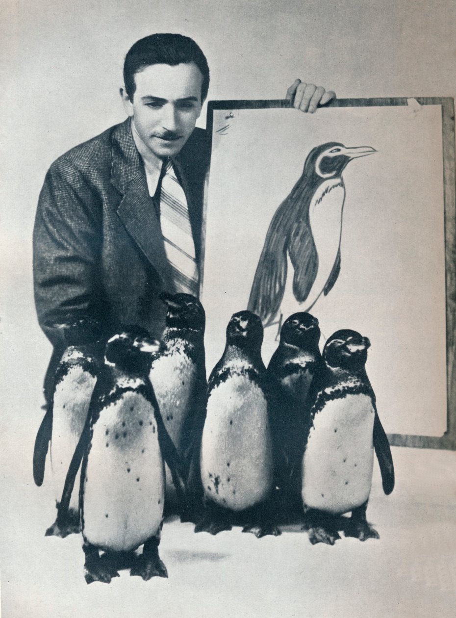 Walt Disney med pingviner, 1934 1935 av Unbekannt