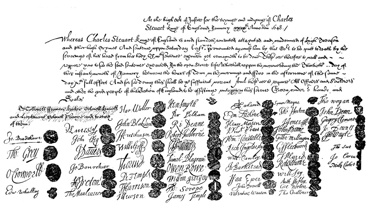 Ordre for henrettelse av kong Charles, 1648, 1909 av Unbekannt