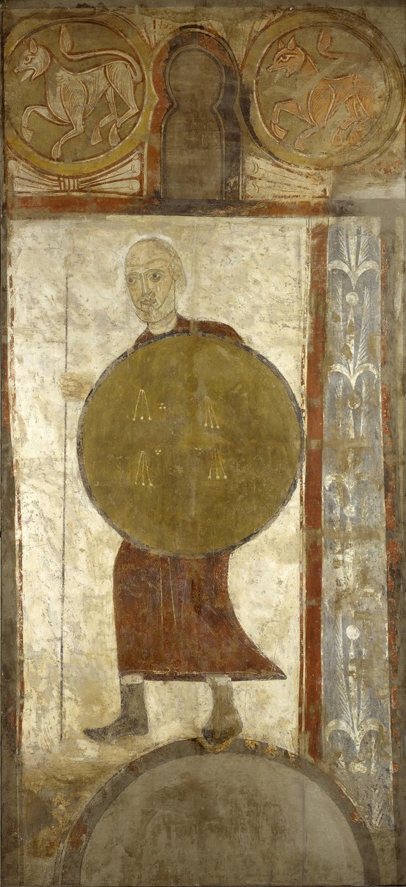 Kriger med skjold, første halvdel av 1100-tallet muligens 1129-34. av Unbekannt