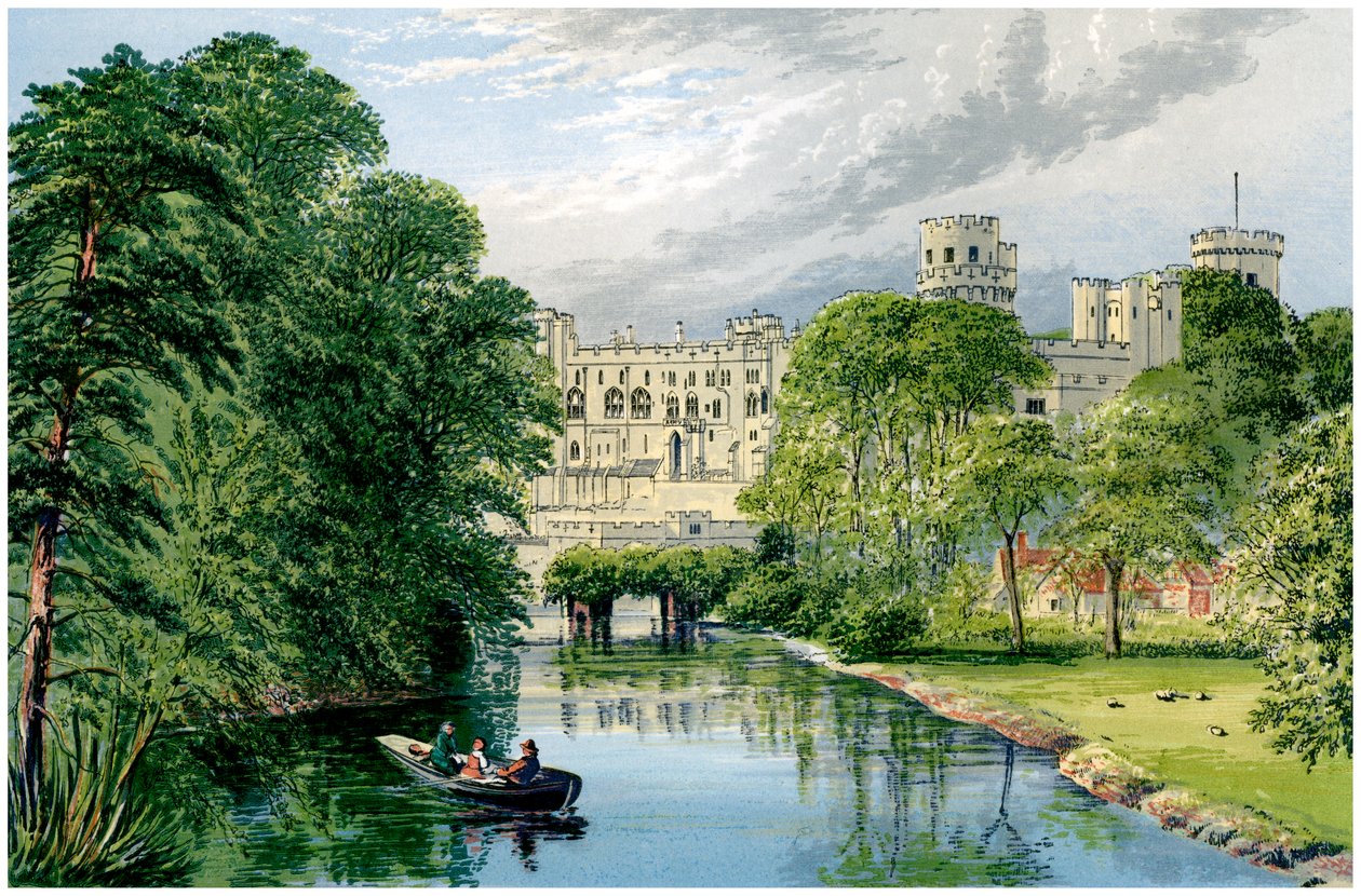 Warwick Castle, Warwickshire, hjemmet til jarlen av Warwick, c1880 av Unbekannt