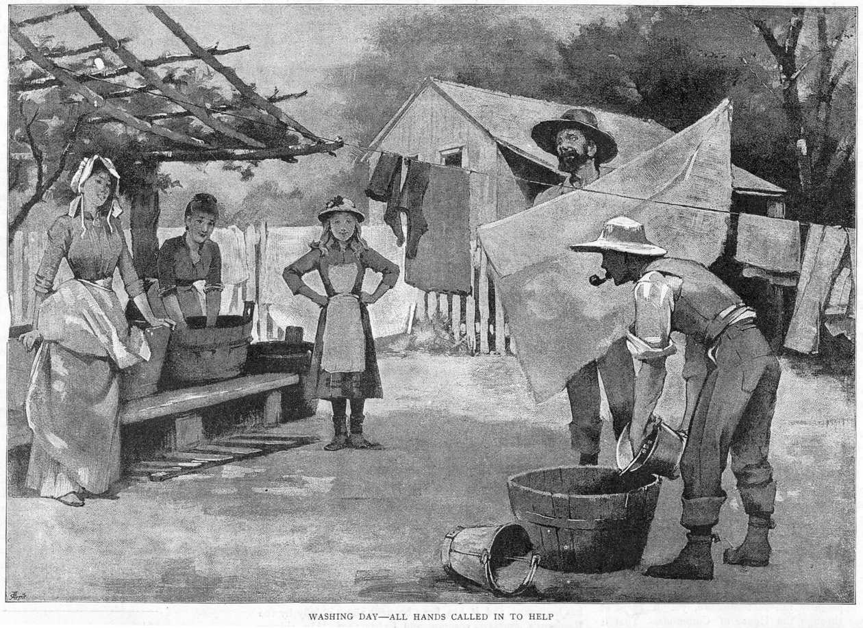 Vaskedag - Alle hender kalt inn for å hjelpe, 1889 av Unbekannt