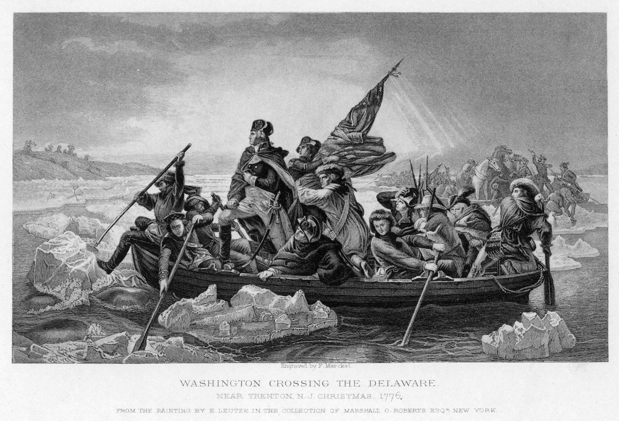 Washington krysser Delaware, 1776 av Unbekannt