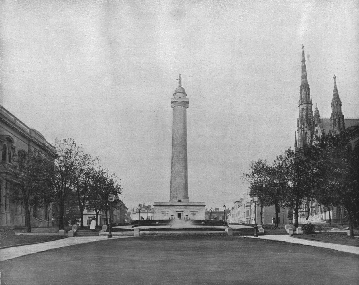 Washington Monument, Baltimore, Maryland, USA, ca 1900. av Unbekannt
