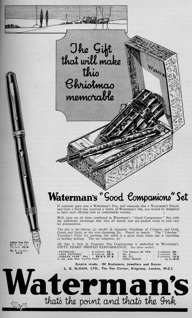 Watermans Good Companions Set, 1934, 1934 av Unbekannt