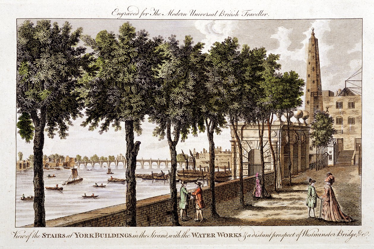 Vannverk ved York Buildings, Strand, leverte vann til London fra Themsen, 1790 av Unbekannt
