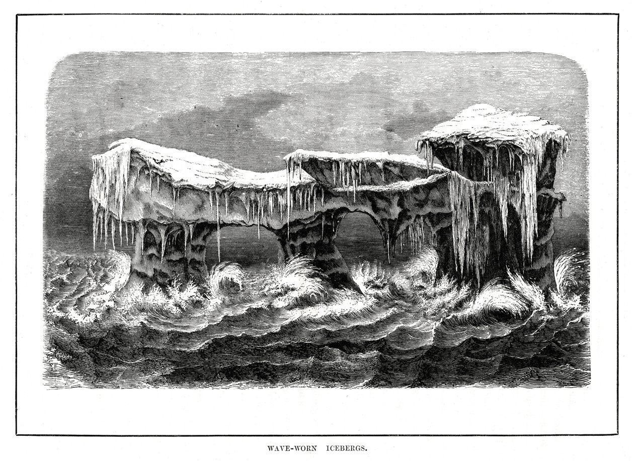 Bølgebårne isfjell, 1877 av Unbekannt