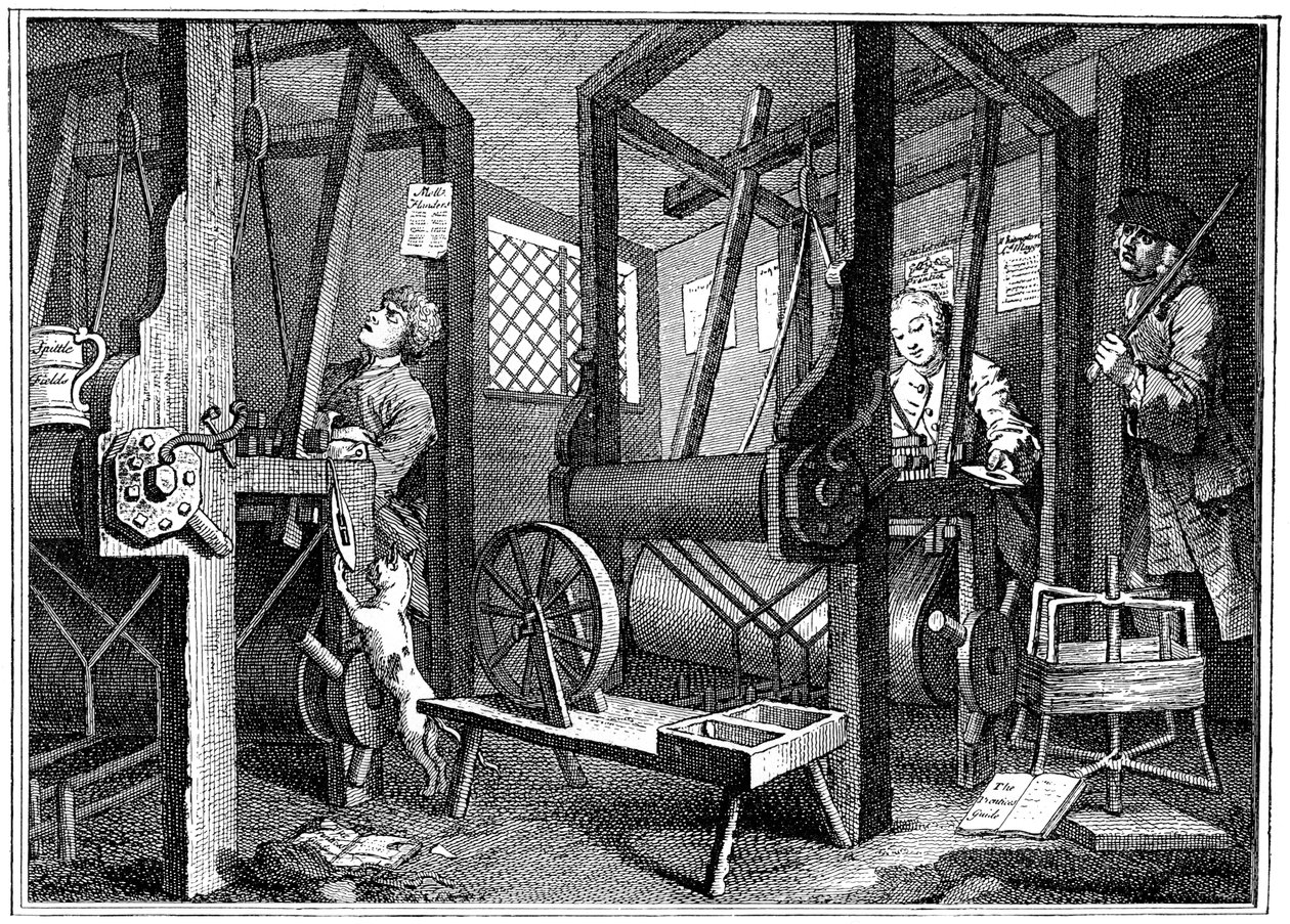 Veving i Spitalfields, London, 1747 1894 av Unbekannt