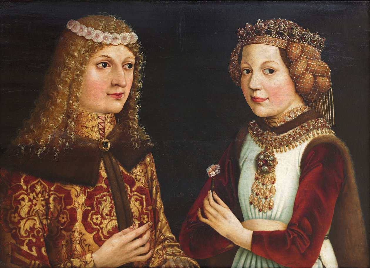 Bryllupsportrett av Ladislaus den posthume 1440-1457 og Magdalena av Valois 1443-1495 av Unbekannt
