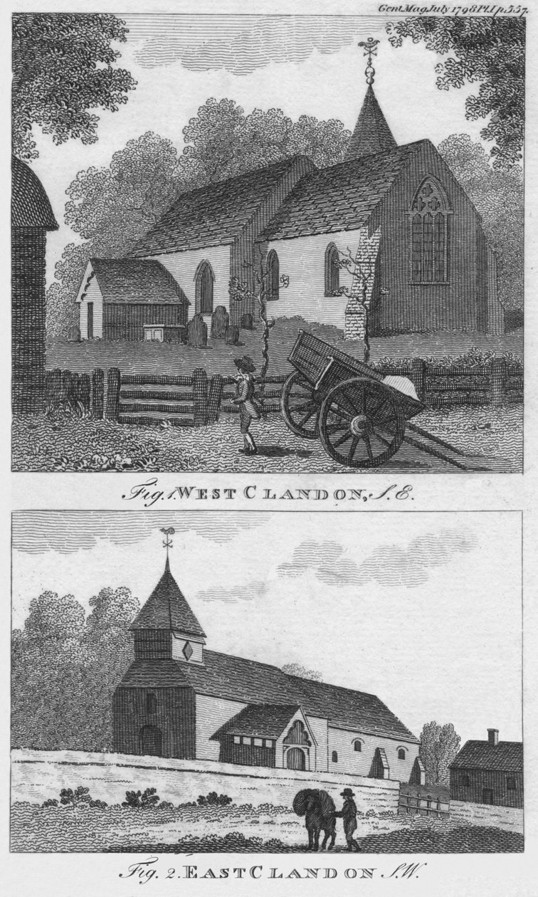 West Clandon og East Clandon, 1798. av Unbekannt