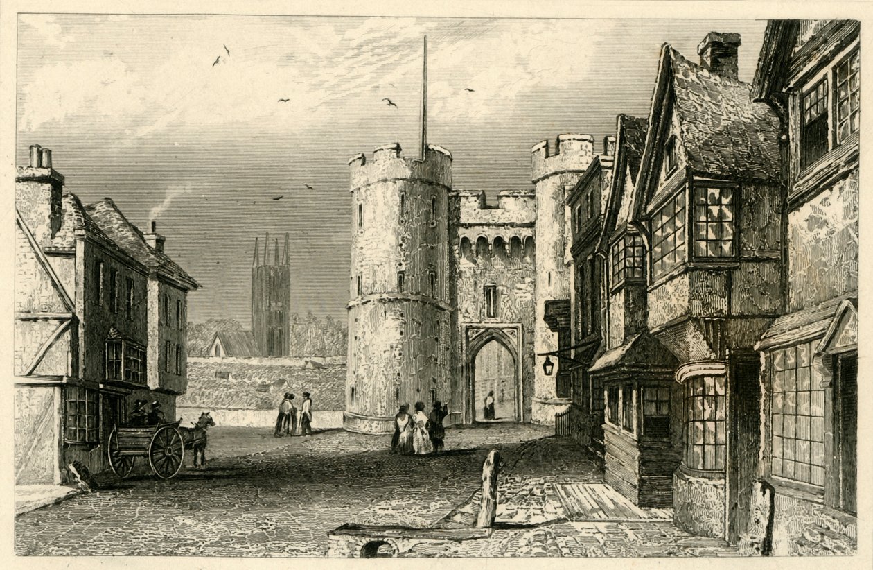 West Gate, Canterbury, Kent, c1845. av Unbekannt
