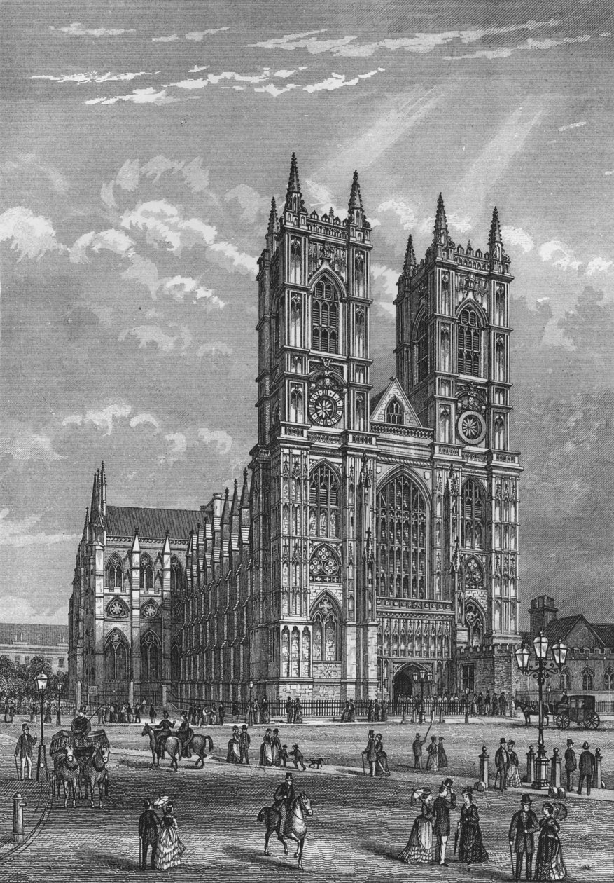 Vestfronten av Westminster Abbey, London, c1860 1878 av Unbekannt