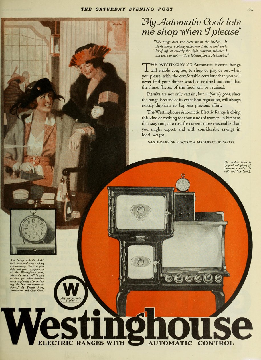 Westinghouse Electric Company, annonsering fra The Saturday Evening Post, ca 1920-1925. av Unbekannt