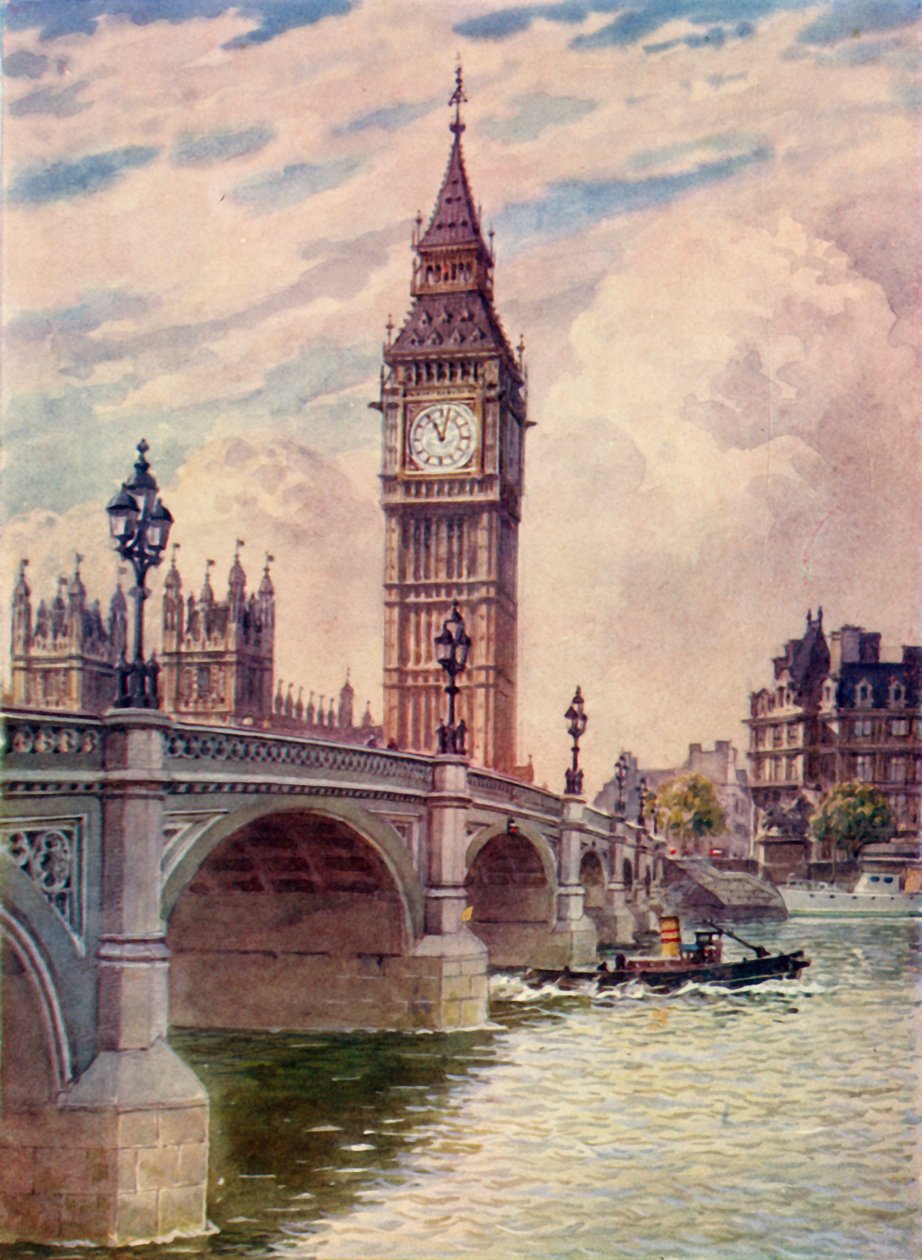 Westminster Bridge og Big Ben, c1948. av Unbekannt