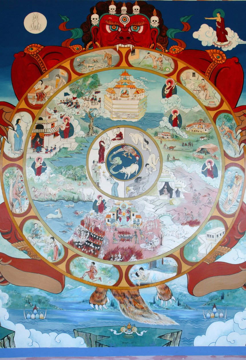Wheel of Samsara. Temple of the Thousand Buddhas. Toulon sur Arroux Frankrike av Unbekannt